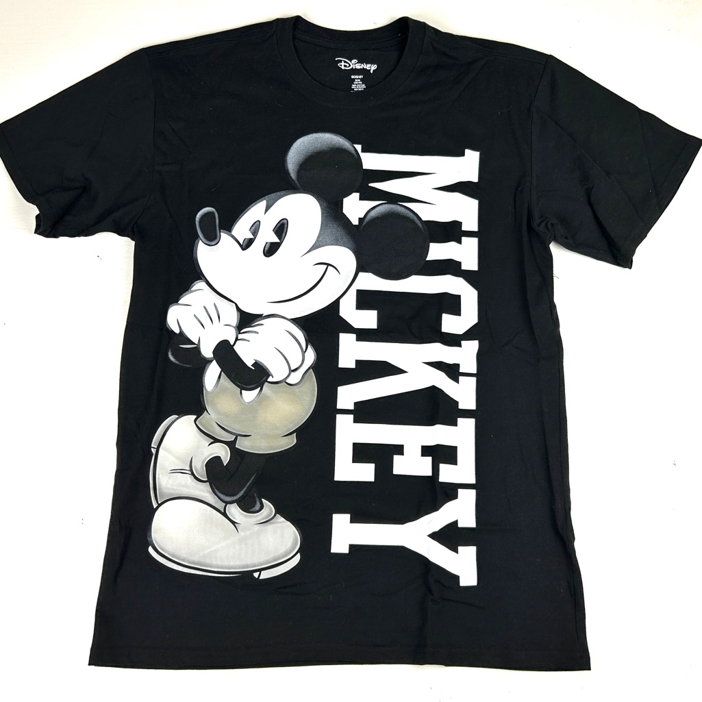 Disney Mickey Mouse Shirt Mens Sz Medium Black Graphic Print